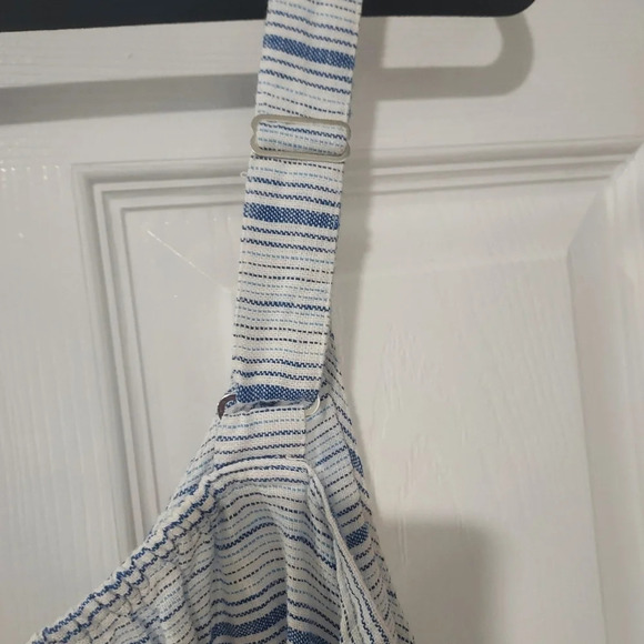 Lane Bryant Blue & White Striped Linen Blend Tank Top in Size 24 - Picture 9 of 11